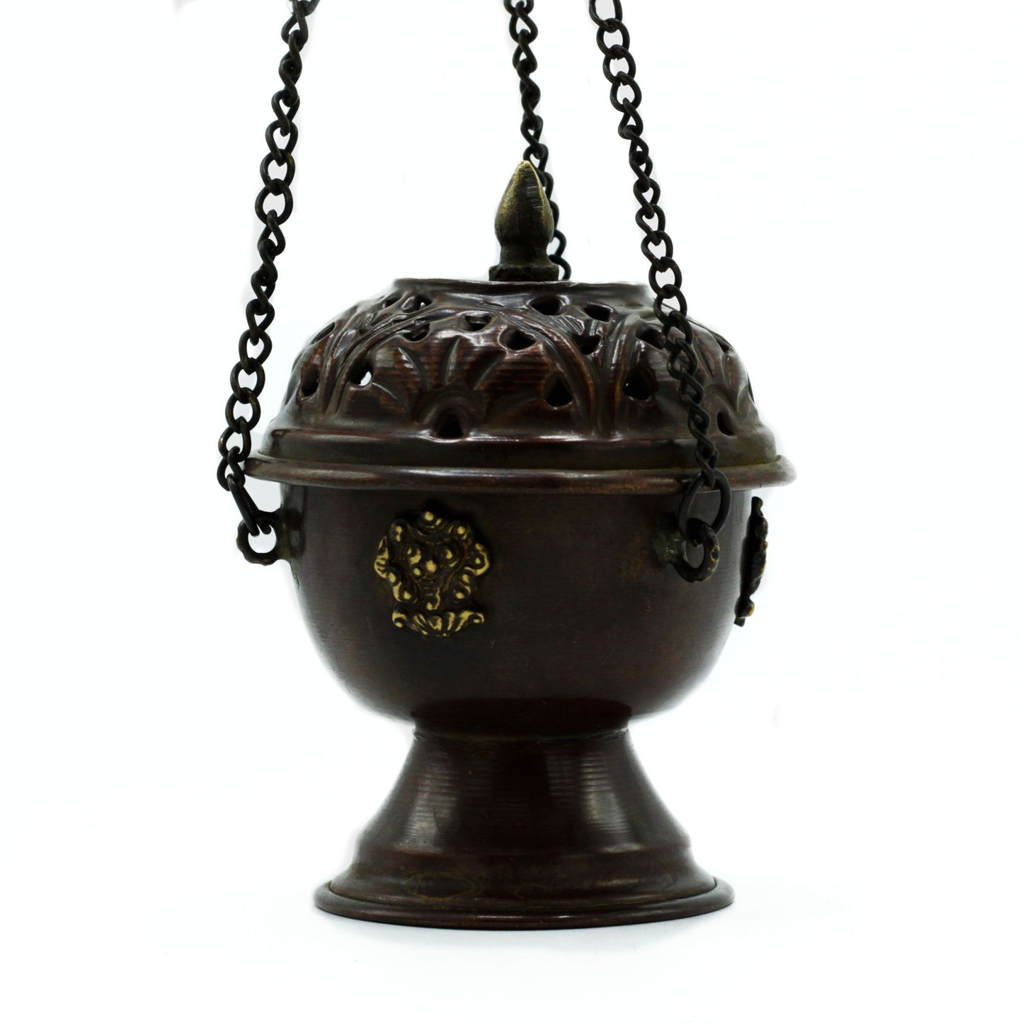 Brûleur d'Encens Tibétain Cuivre - Suspendu Artisanal