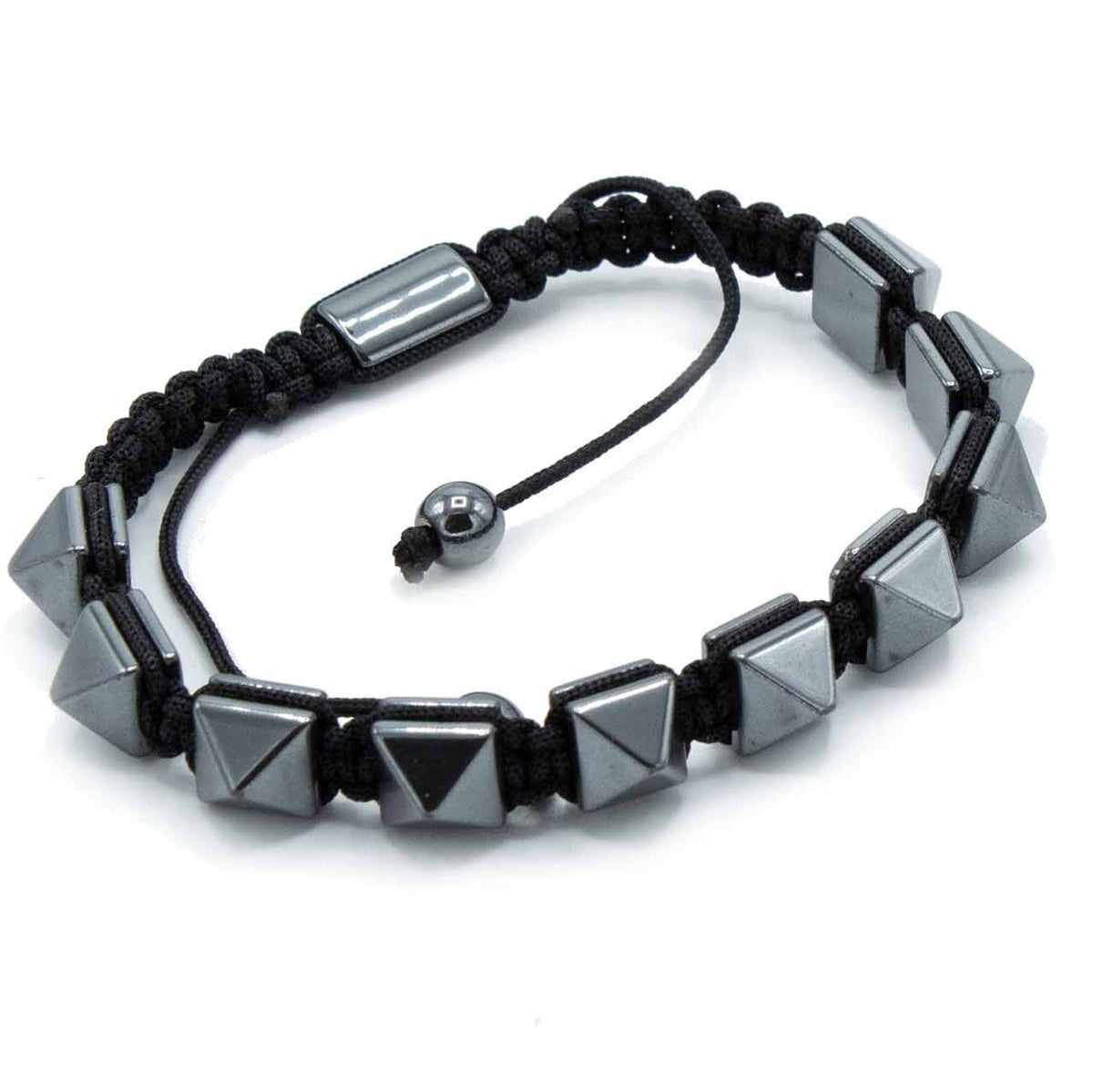Bracelet Hématite Magnétique Shamballa - Pyramides Noires Unisexe – photo 2