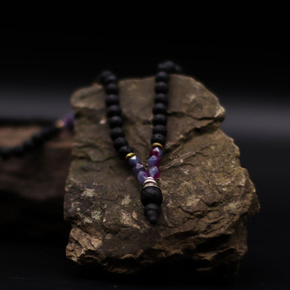 Collier Pierre de Lave & Améthyste - Courage et Transformation – photo 4