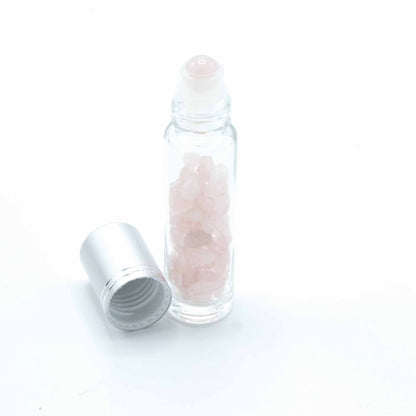 Roll-on huile essentielle avec bille en Quartz Rose