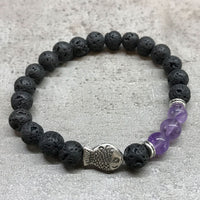 Bracelet en pierre de lave - Améthyste - photo 2