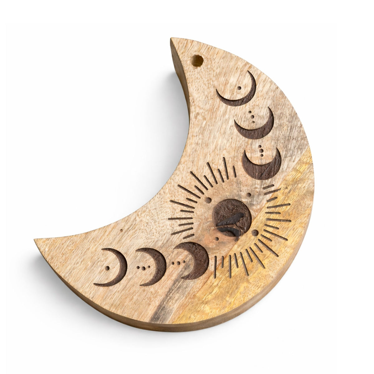 Boîte à Tarot Croissant de Lune en Bois — Phases Lunaires - photo 3