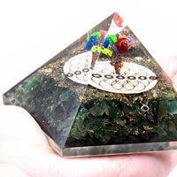 Orgonite Pyramid - Green Acewnturine nd Flower of Life - 70 mm