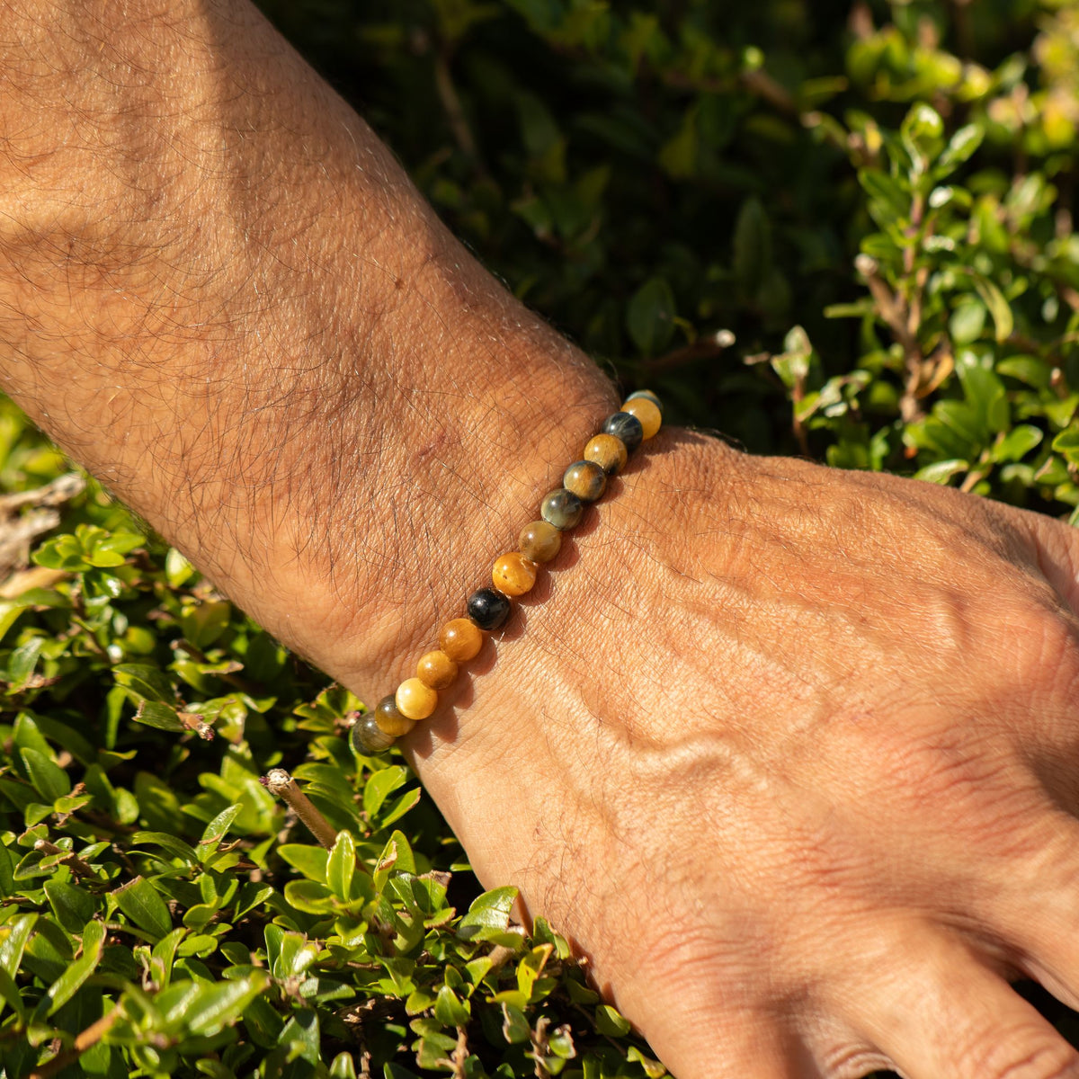 Bracelet Œil de Tigre Mélangé — Perles de 6 mm — 17 cm - photo 3
