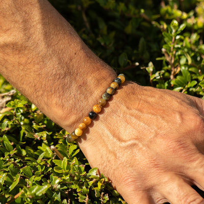 Bracelet Œil de Tigre Mélangé — Perles de 6 mm — 17 cm - photo 3
