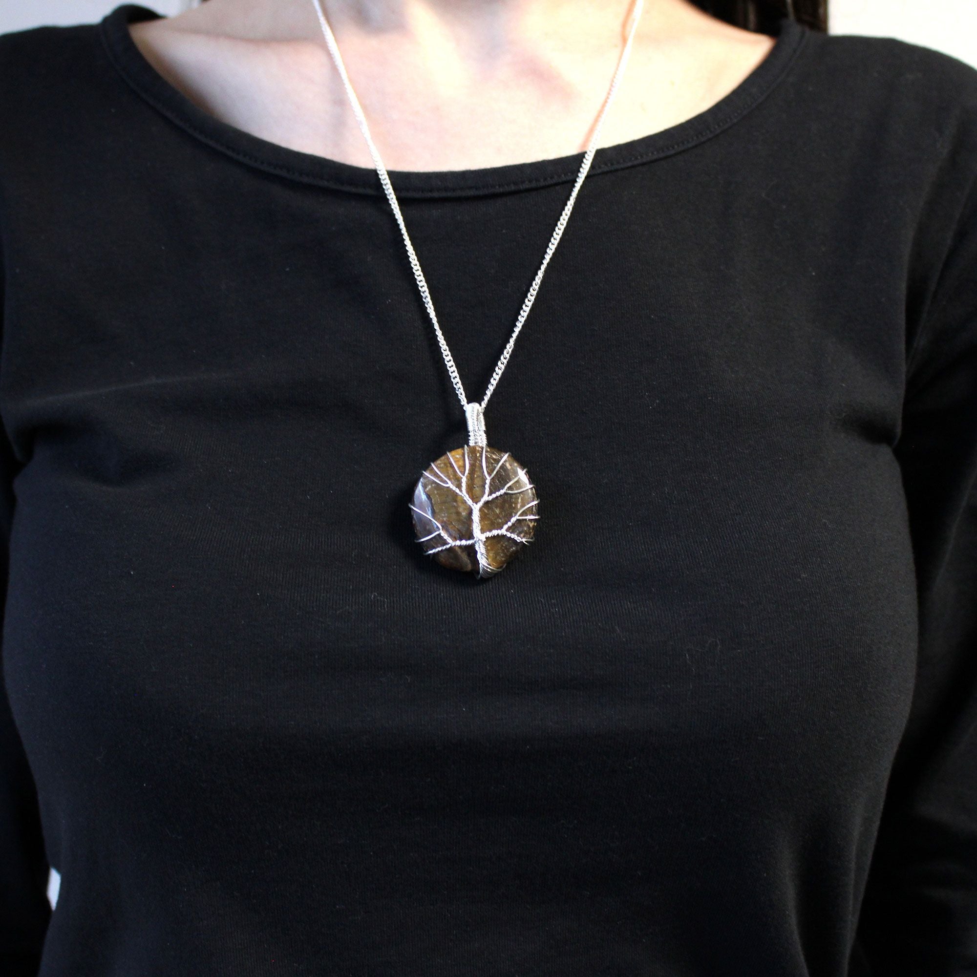 Tree of Life Gemstone Necklace - Tiger Eye - photo 3