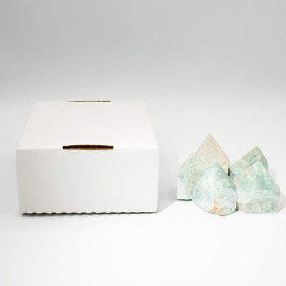 Pointe polie en Amazonite (lot de 5 à 6 pièces)