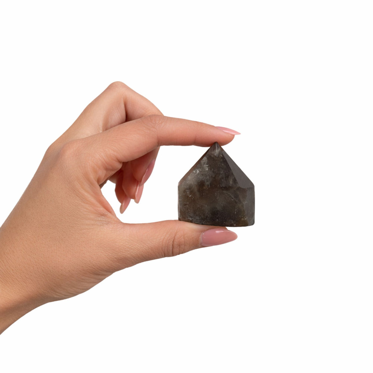 Pointe polie en Quartz fumé (lot de 5 à 6 pièces)