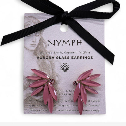 Boucles d'Oreilles Verre Rose Vintage - Fée Naïade – photo 4