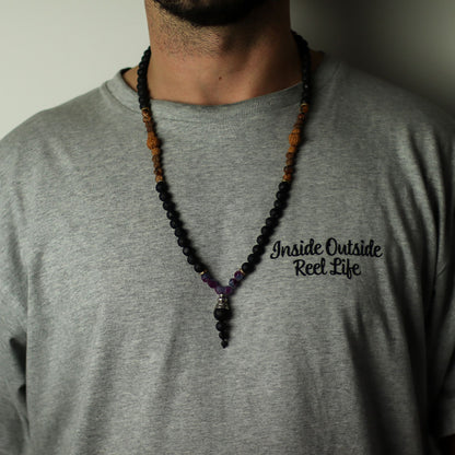 Collier Pierre de Lave & Améthyste - Courage et Transformation – photo 2