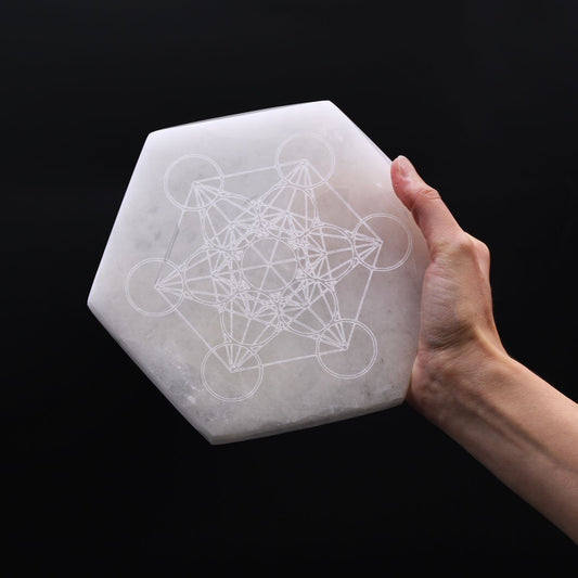 Assiette de Chargement Sélénite Hexagonale 18 cm - Purification – photo 3