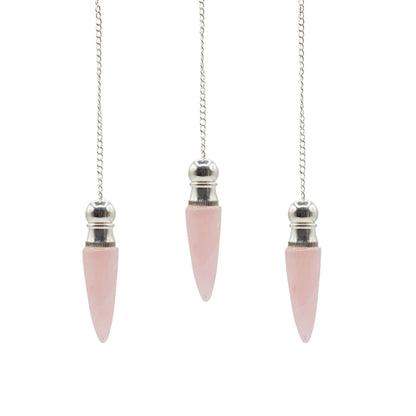 Pendule à cavité secrète en Quartz rose argenté