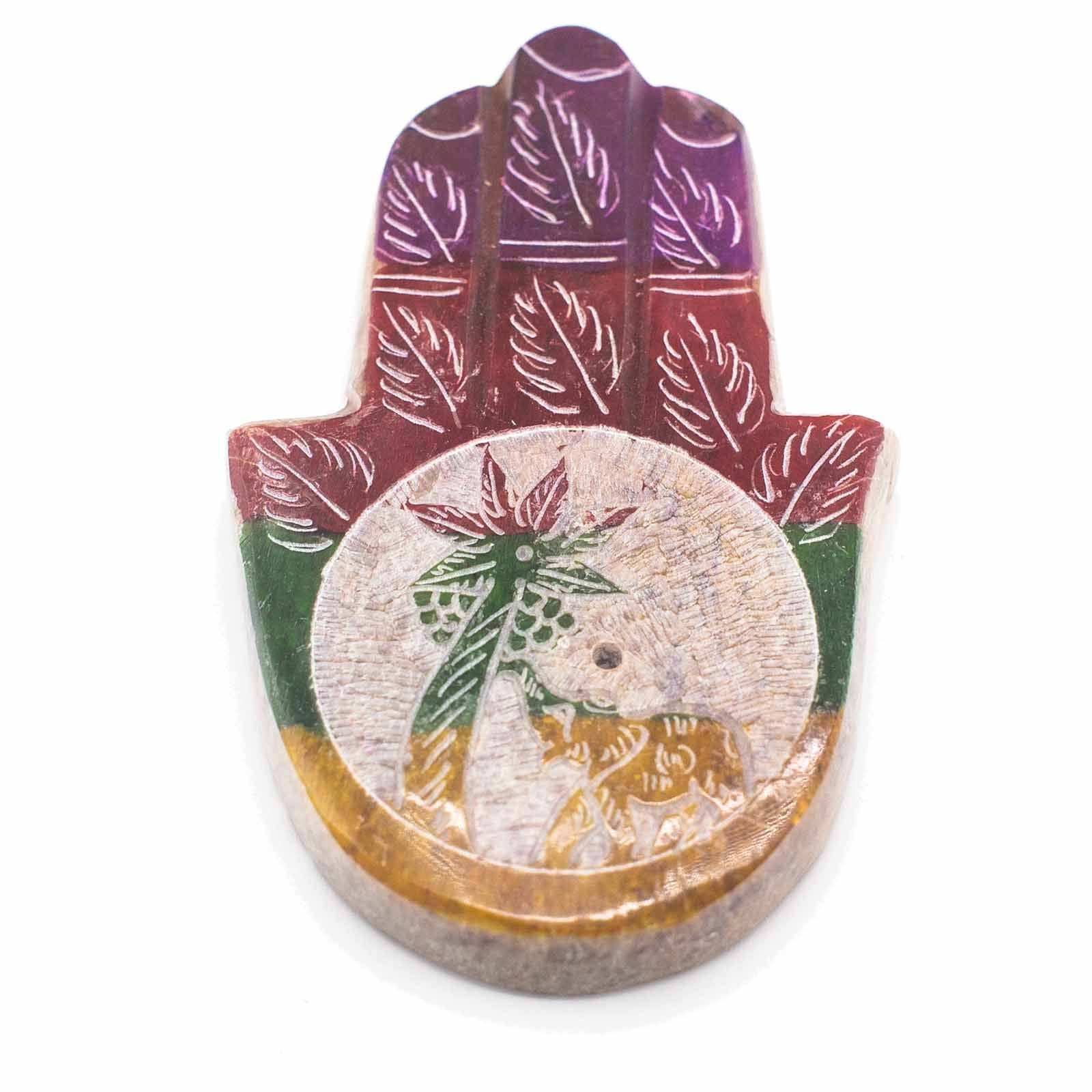 Porte-encens Pierre Savon Hamsa 9x6cm - Méditation – photo 3