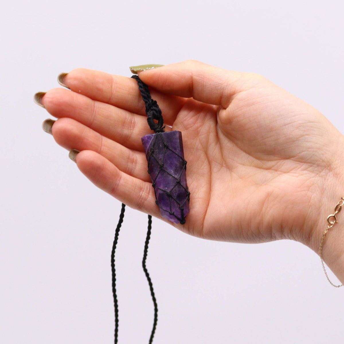 Pendentif Améthyste Pointe Plate - Anti-Stress & Intuition – photo 2