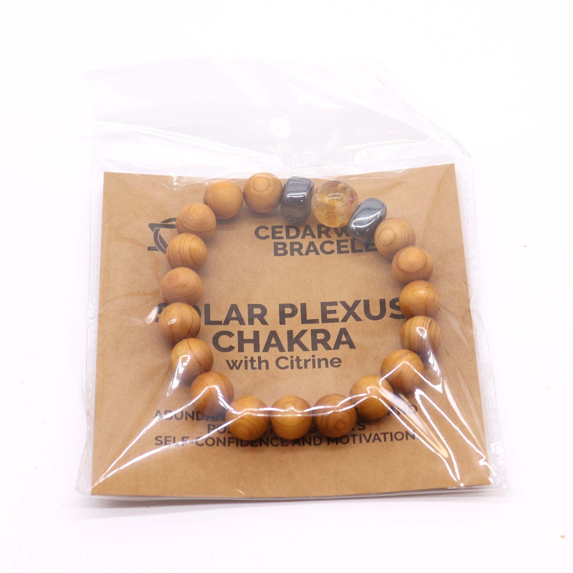 Jonc Chakra plexus solaire en bois de cèdre - Citrine - photo 4