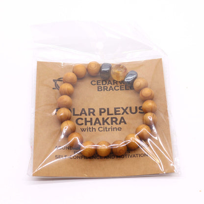 Jonc Chakra plexus solaire en bois de cèdre - Citrine - photo 4