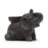 Porte-Encens Éléphant Noir Antique - Bougeoir Zen