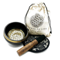 Bol Chantant Fleur de Vie 14cm — Coffret Gravé Main