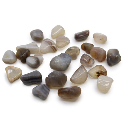 Sachet de 24 pierres roulées d'Afrique - Agate Grise