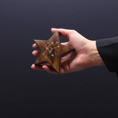 Engraved and Brass Zodiac Sign Incense Burners - Star