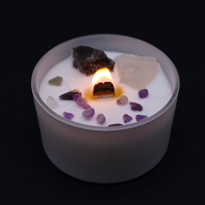 Bougie Chakra Couronne — Célestine & Sélénite — Brise Océane - photo 2