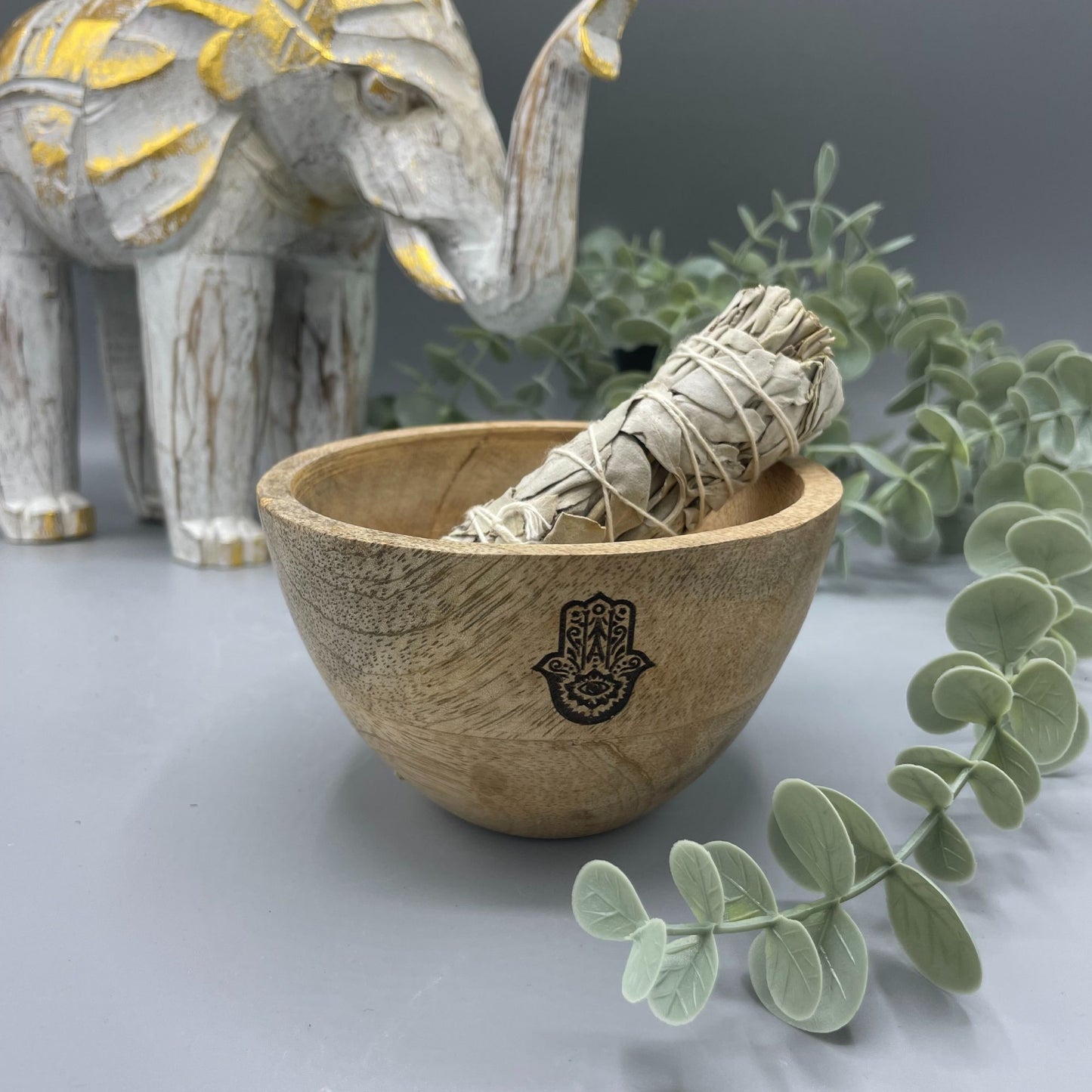 Bol de Rituel en Bois pour Fumigation et Offrandes 12x7cm