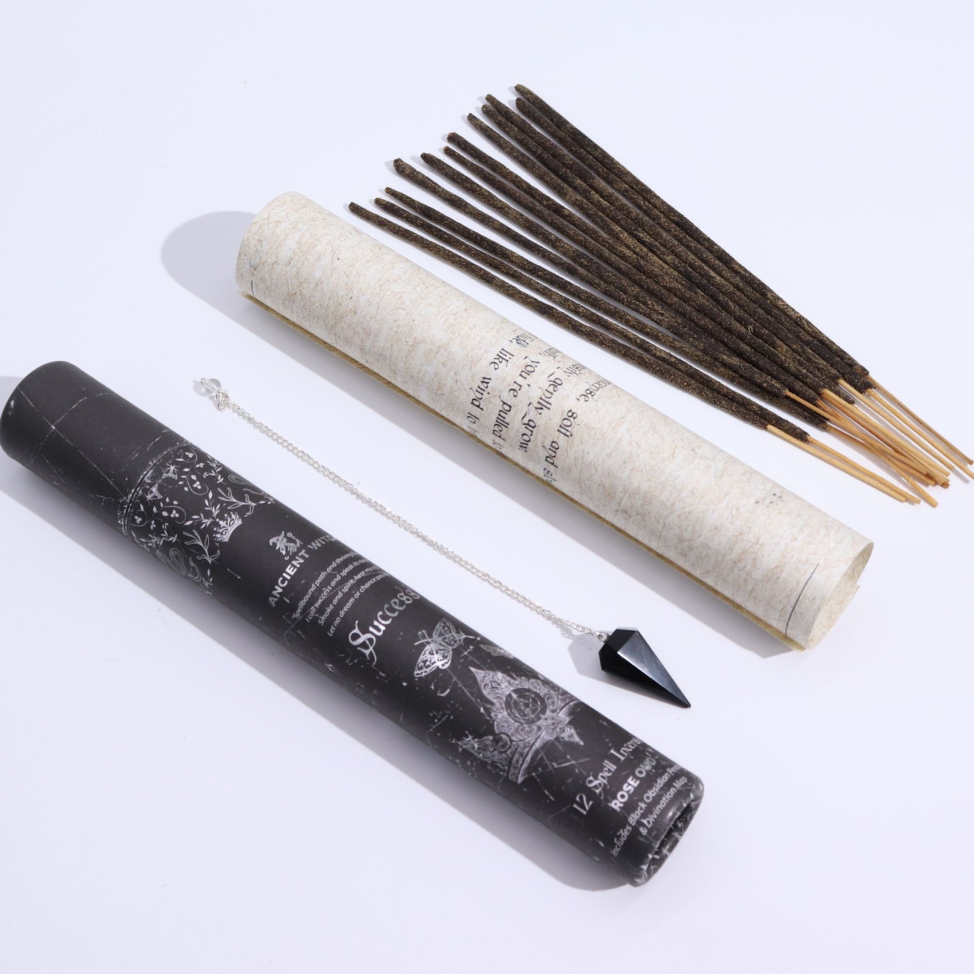 Ancient Witch Spell Incense - Success - Black Obsidian Pendulum