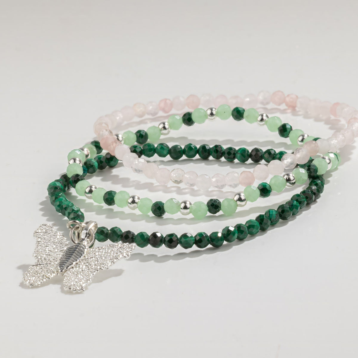 Bracelets Quartz Rose, Malachite & Aventurine — Esprit de la Forêt - photo 3