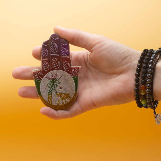 Porte-encens Pierre Savon Hamsa 9x6cm - Méditation – photo 2