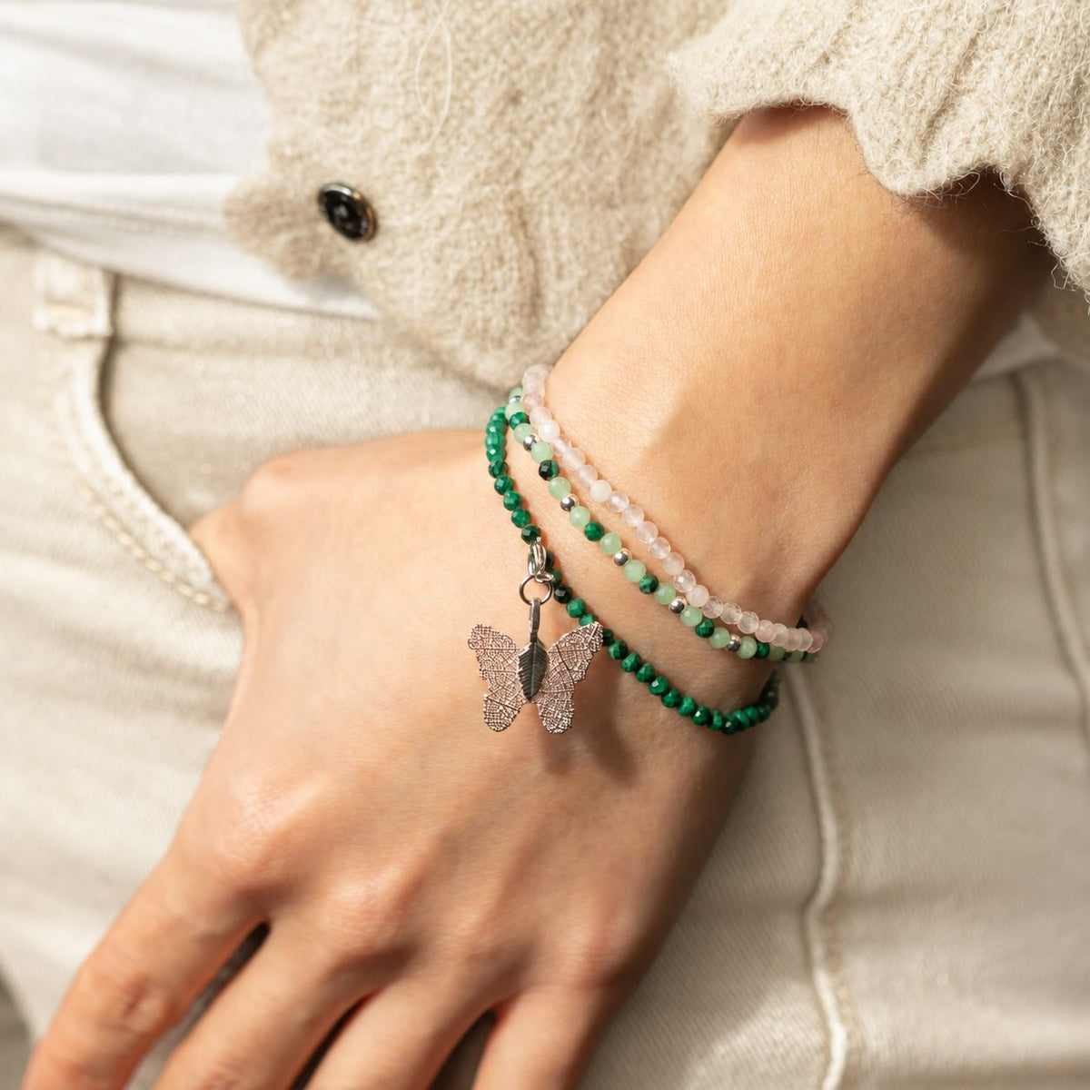 Bracelets Quartz Rose, Malachite & Aventurine — Esprit de la Forêt - photo 5