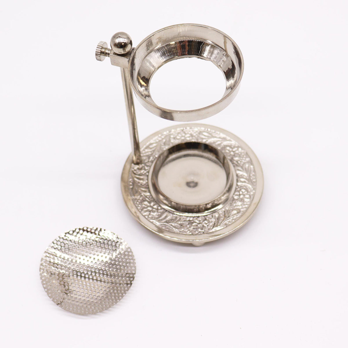 Réchaud à Résine Réglable en Laiton Argenté — Grille Amovible - photo 3
