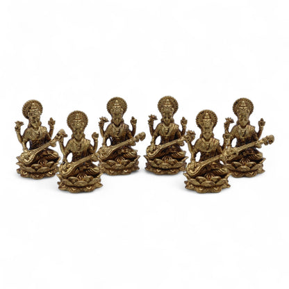 Statue Miniature Saraswati en Laiton — 3,4 cm - photo 6