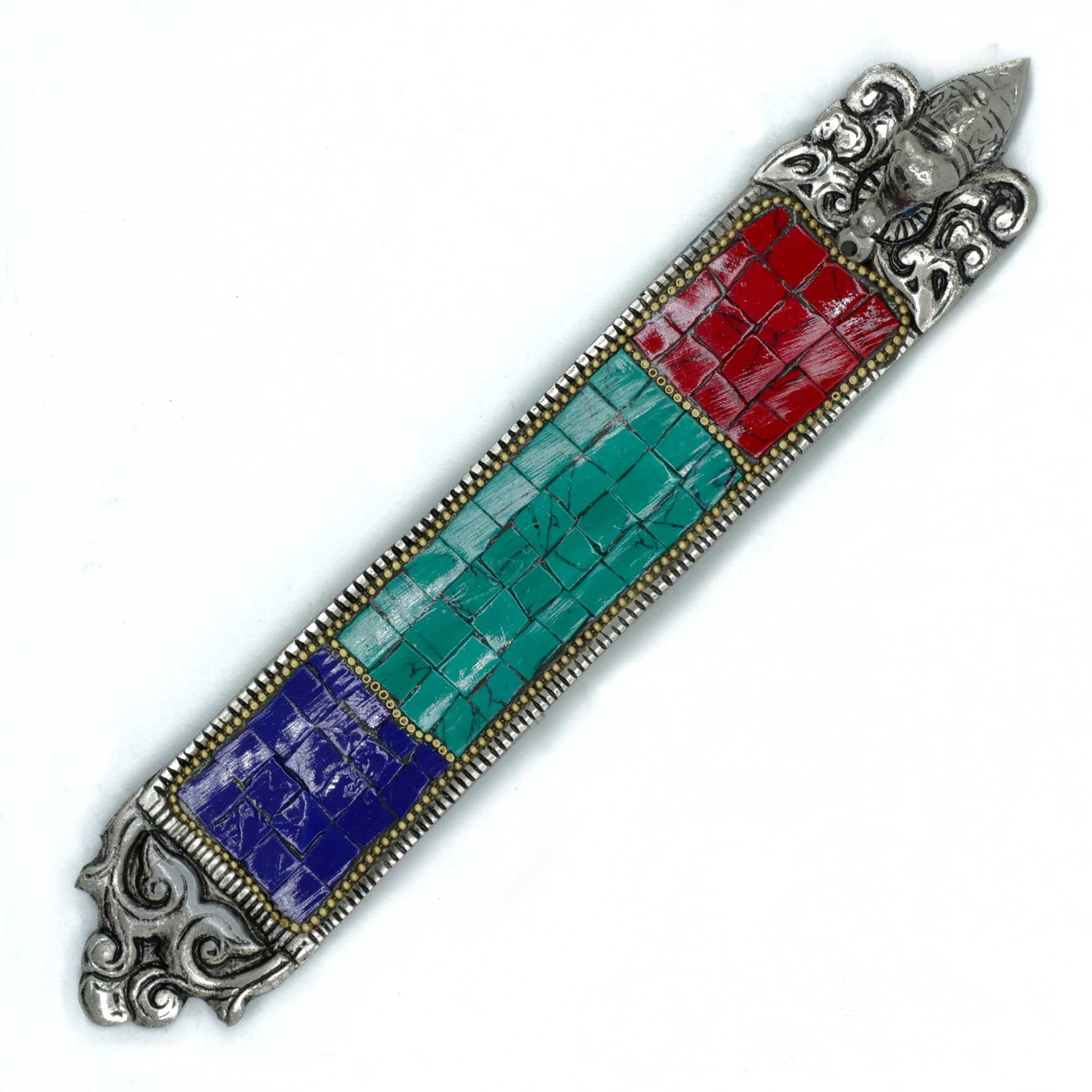 Porte-Encens Éléphant Tibétain - Mosaïque Artisanale 23cm