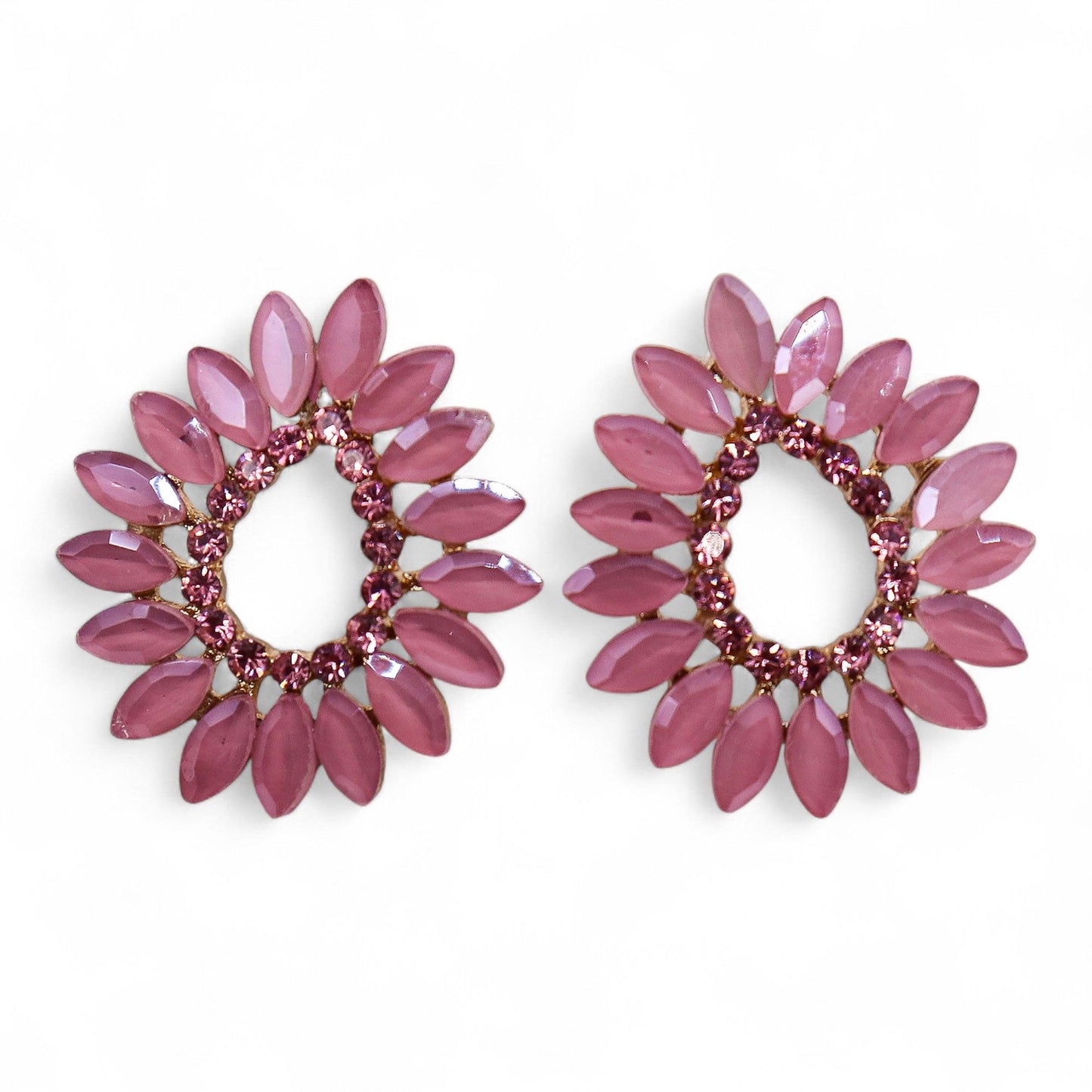 Boucles d'oreilles Verre Rose Vintage - Loop Élégance – photo 2