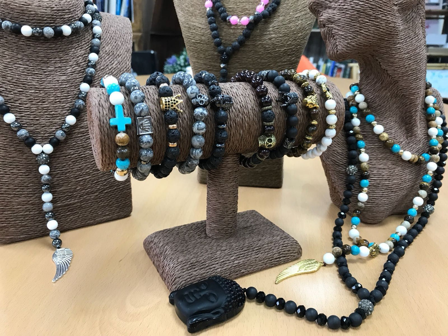 Bracelet boho - Pewter Skull / Grey Agate - photo 3