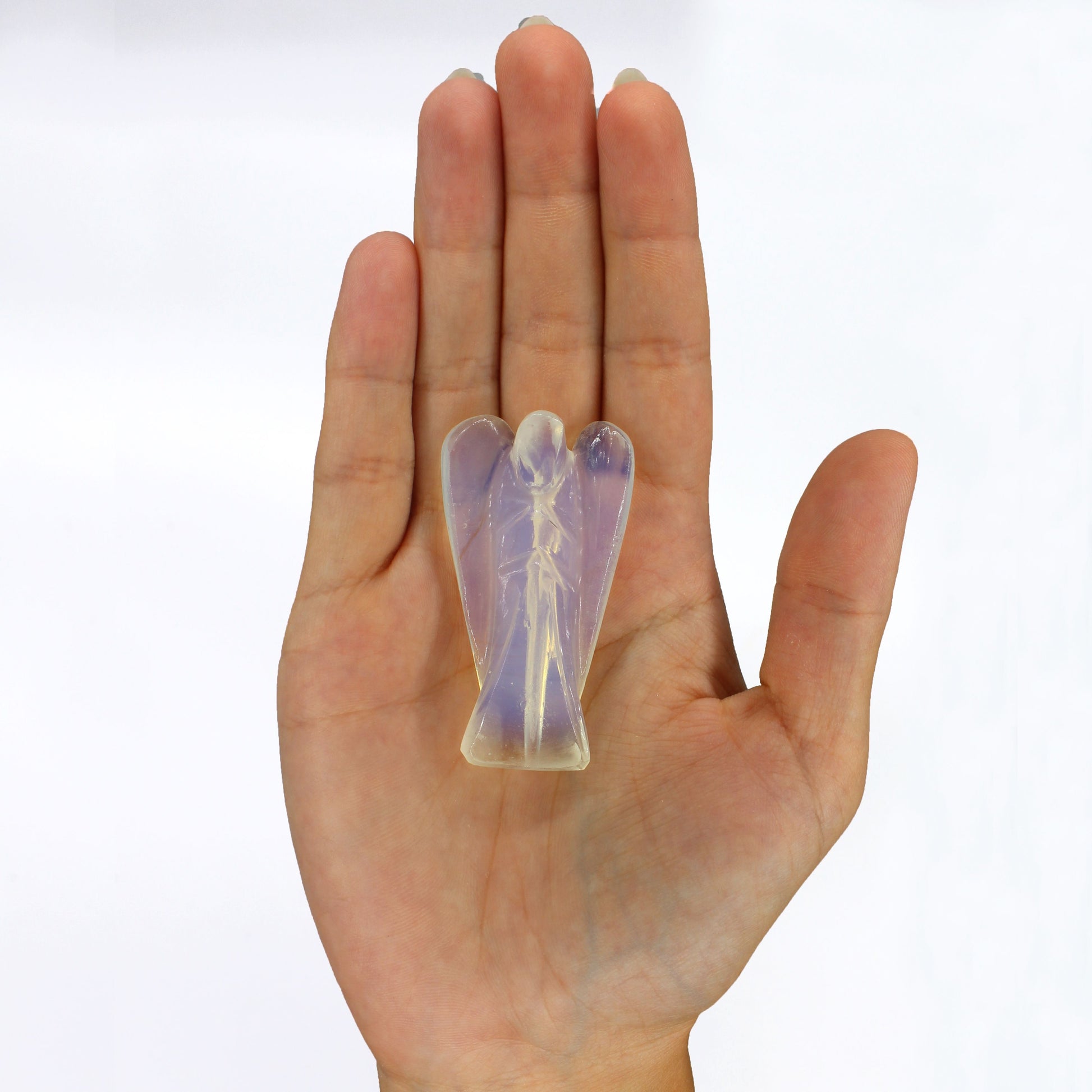 Hand Carved Gemstone Angel - Opalite - photo 2