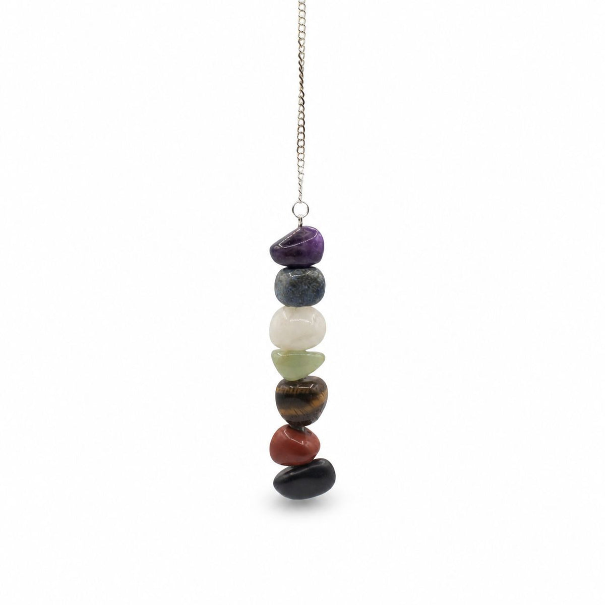 Pendule 7 chakras en pierres roulées