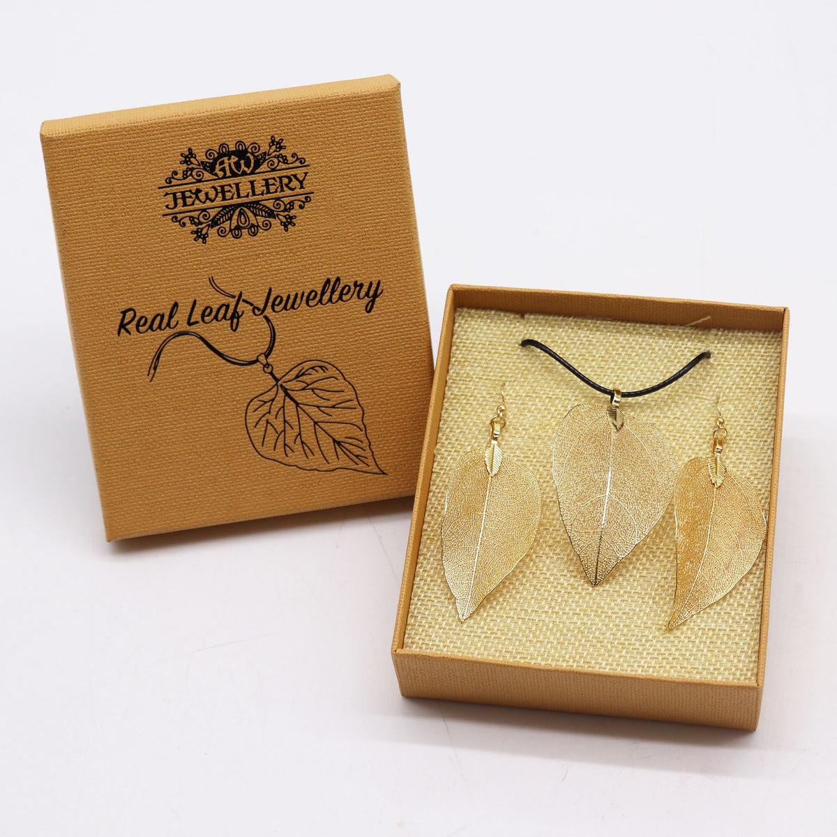Parure Collier Boucles Feuille Dorée - Naturelle & Unique – photo 3