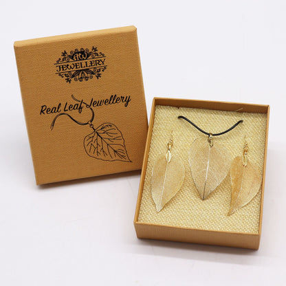 Parure Collier Boucles Feuille Dorée - Naturelle & Unique – photo 3