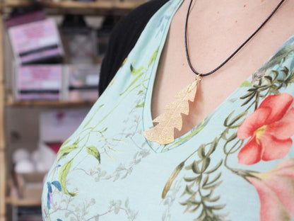 Collier Feuille Véritable Dorée — Sapin Festif - photo 4