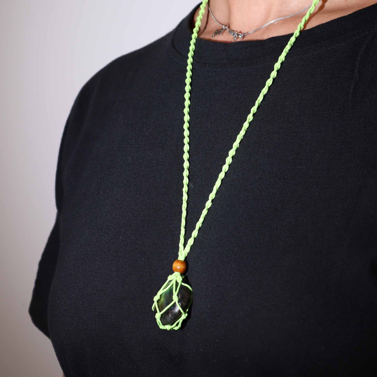 Cordon pour pendentif 45 cm - green - photo 5