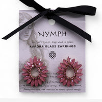 Boucles d'oreilles Verre Rose Vintage - Loop Élégance