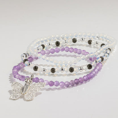 Bracelets Nymphe Pleine Lune — Pierre de Lune, Obsidienne & Améthyste - photo 3