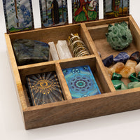 Coffret Tarot Bois de Manguier 4 Compartiments & Porte-Cartes – photo 6