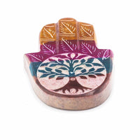 Porte-Encens Pierre Savon Hamsa 9x6cm - Arbre de Vie