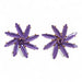 Boucles d'Oreilles Fleurs Verre - Lavande Vintage