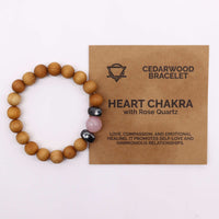 Jonc Chakra cœur en bois de cèdre - Quartz Rose - photo 2