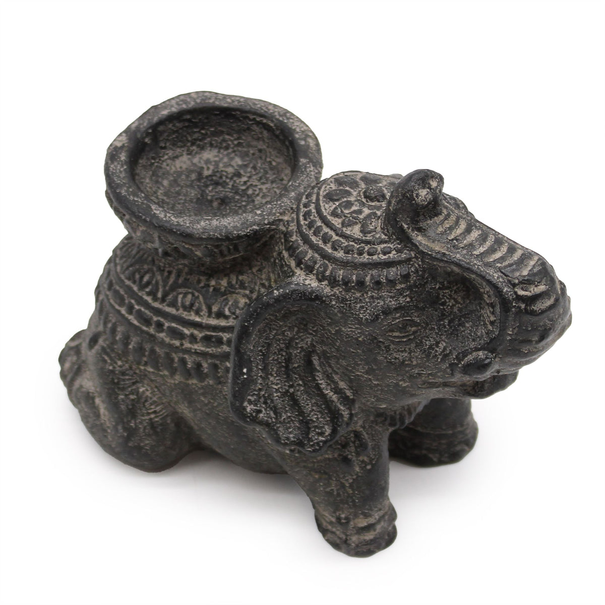 Porte-Encens Éléphant Noir Antique - Bougeoir Zen – photo 2