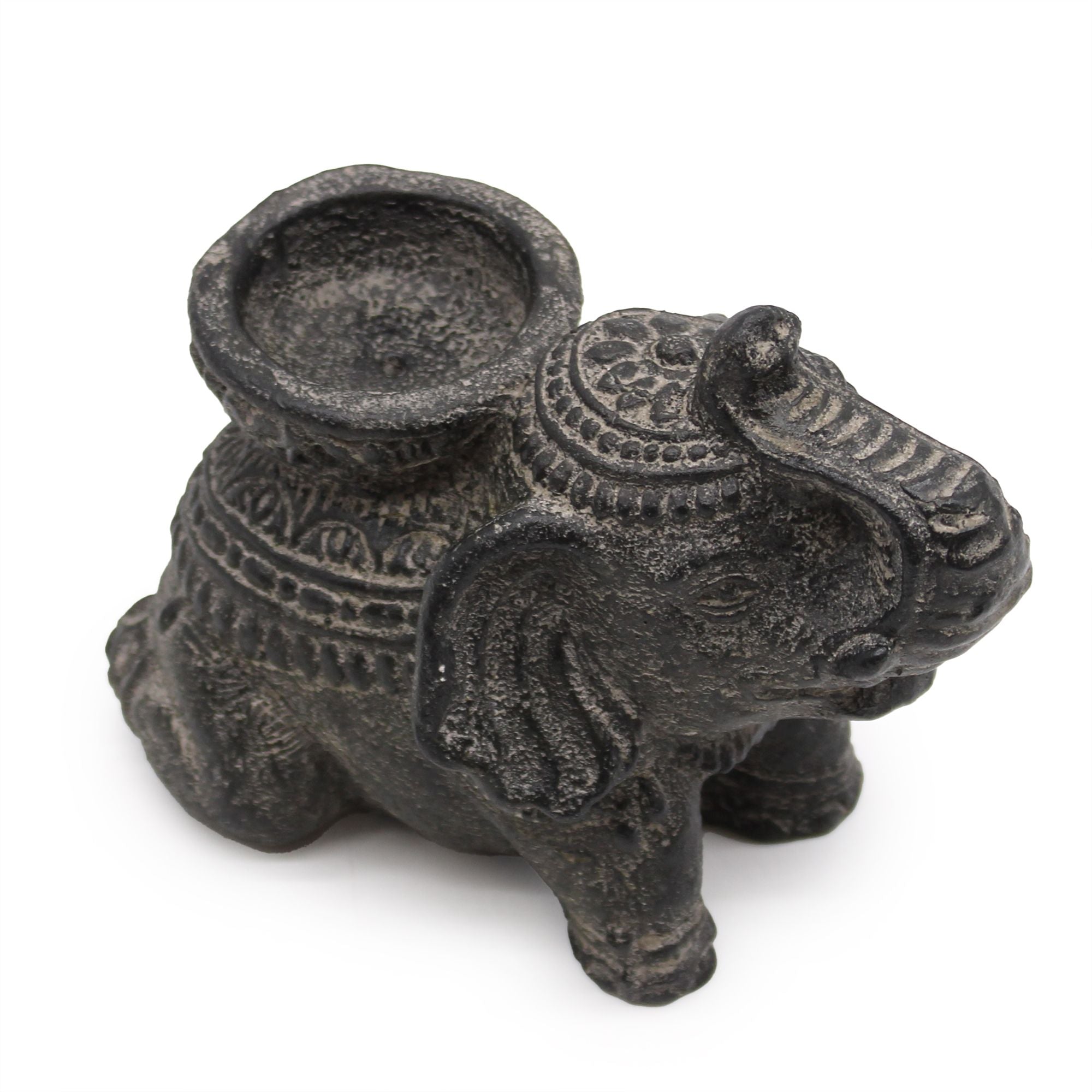 Porte-Encens Éléphant Noir Antique - Bougeoir Zen – photo 2
