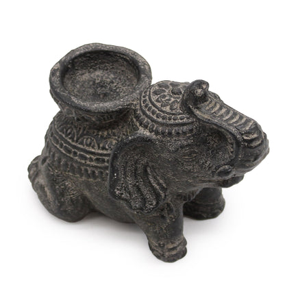 Porte-Encens Éléphant Noir Antique - Bougeoir Zen – photo 2